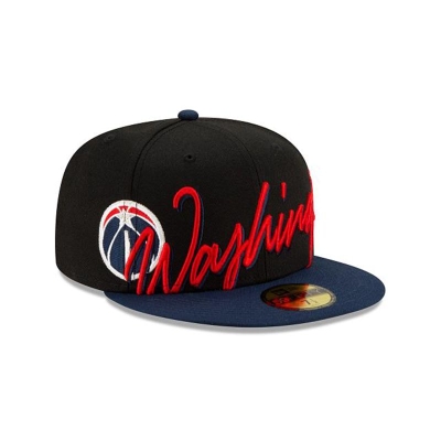 Sapca New Era Washington Wizards NBA Cursive 59FIFTY Fitted - Negrii